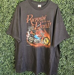 New Mens 2XL Tennessee River Runnin With The Devil Biked Graphic Tshirt